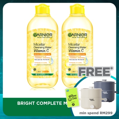 GARNIER Micellar Water Brightening 400ml Twin Pack