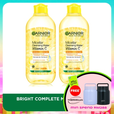 GARNIER - Micellar Water Brightening 400ml Twin Pack