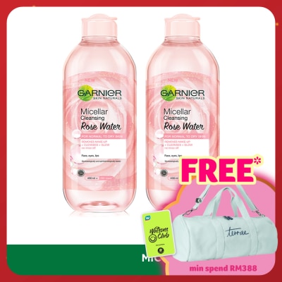 GARNIER Micellar Water Rose 400ml Twin Pack