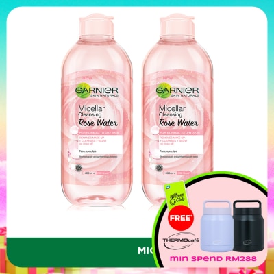 GARNIER - Micellar Water Rose 400ml Twin Pack