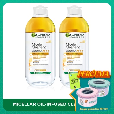 GARNIER Micellar Oil-Infused Cleansing Water 400ml Twin Pack