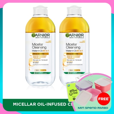 GARNIER Micellar Oil-Infused Cleansing Water 400ml Twin Pack