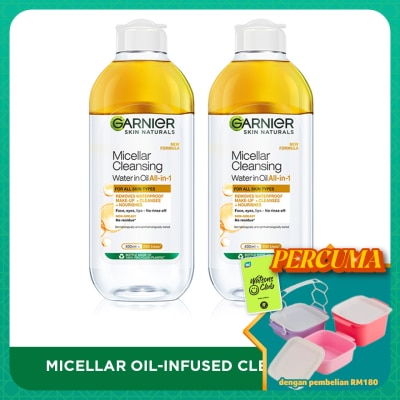 GARNIER - Micellar Oil-Infused Cleansing Water 400ml Twin Pack