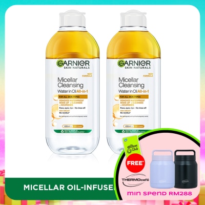 GARNIER - Micellar Oil-Infused Cleansing Water 400ml Twin Pack