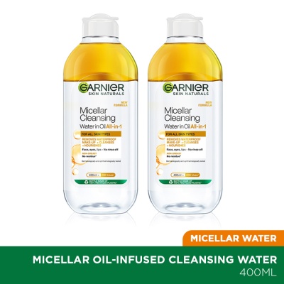 GARNIER - Micellar Oil-Infused Cleansing Water 400ml Twin Pack