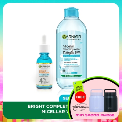 GARNIER - Bright Complete Anti Acne Serum 30ml & Micellar Water 400ml Set