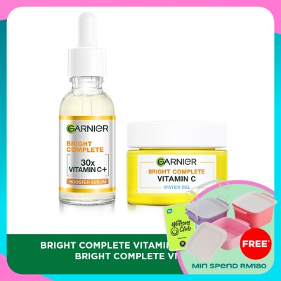 GARNIER Bright Complete Vitamin C Serum 30ml & Water Gel 50ml Set