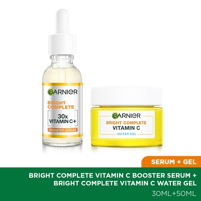 GARNIER - Bright Complete Vitamin C Serum 30ml & Water Gel 50ml Set
