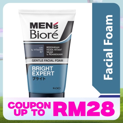 MEN'S BIORE Men's Facial Foam Non Scrub Bright Expert 100g