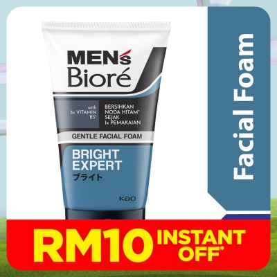 MEN'S BIORE Men's Facial Foam Non Scrub Bright Expert 100g