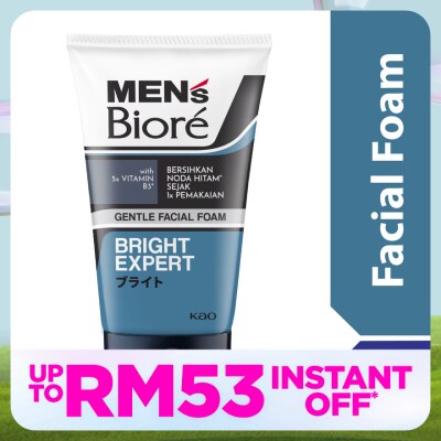 MEN'S BIORE Men's Facial Foam Non Scrub Bright Expert 100g