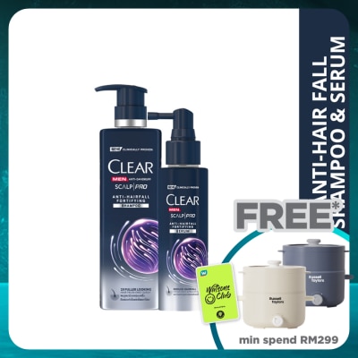 CLEAR MEN Scalp Pro Anti-Hairfall Fortifying Shampoo 300ml & Scalp Pro Anti-Hairfall Fortifying Serum 70ml
