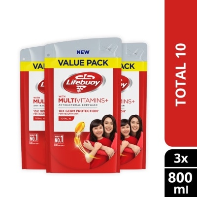 LIFEBUOY Bodywash Total 10  Refill 800ml X3