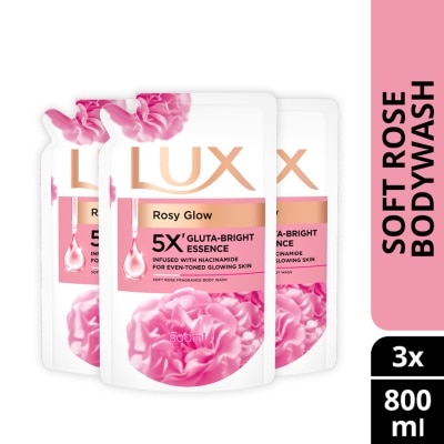 LUX Rosy Glow Body Wash Refill 800ml X3