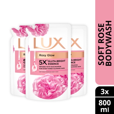 LUX - Rosy Glow Body Wash Refill 800ml X3
