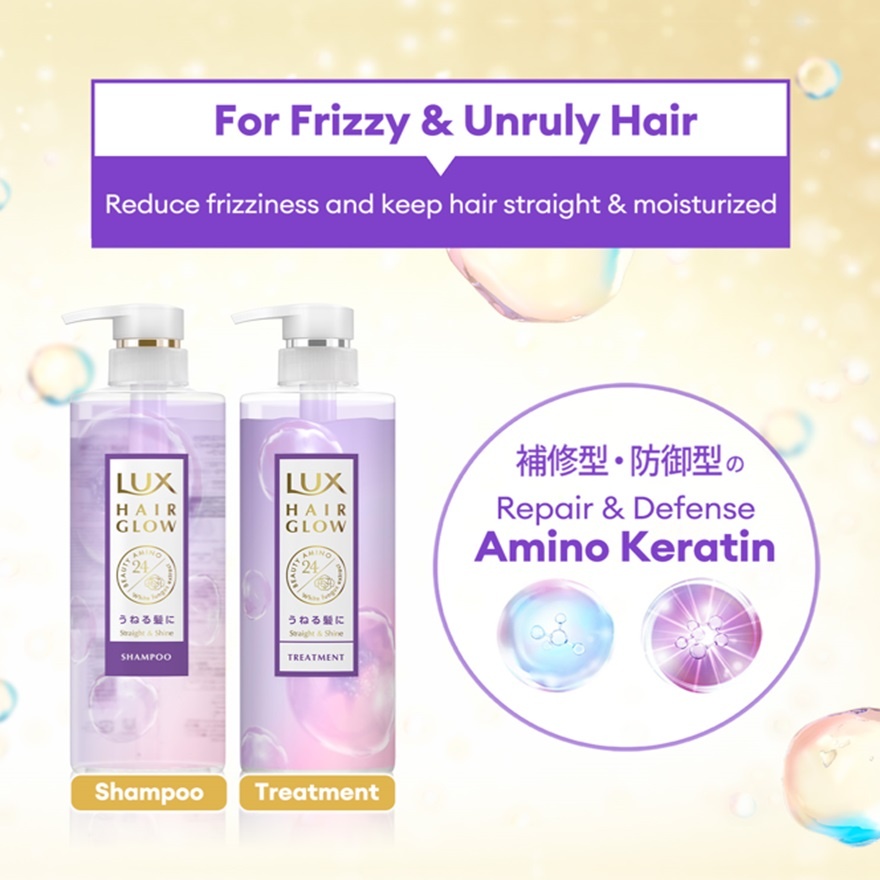 Hair Glow Straight & Shine Treatment 490g & Hair Glow Straight & Shine Shampoo 490g image