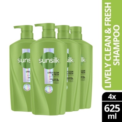 SUNSILK - Lively Clean & Fresh Shampoo 625ml  X4
