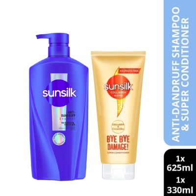 SUNSILK - Anti Dandruff Shampoo 625m & Bye Bye Damage Conditioner 330ml image
