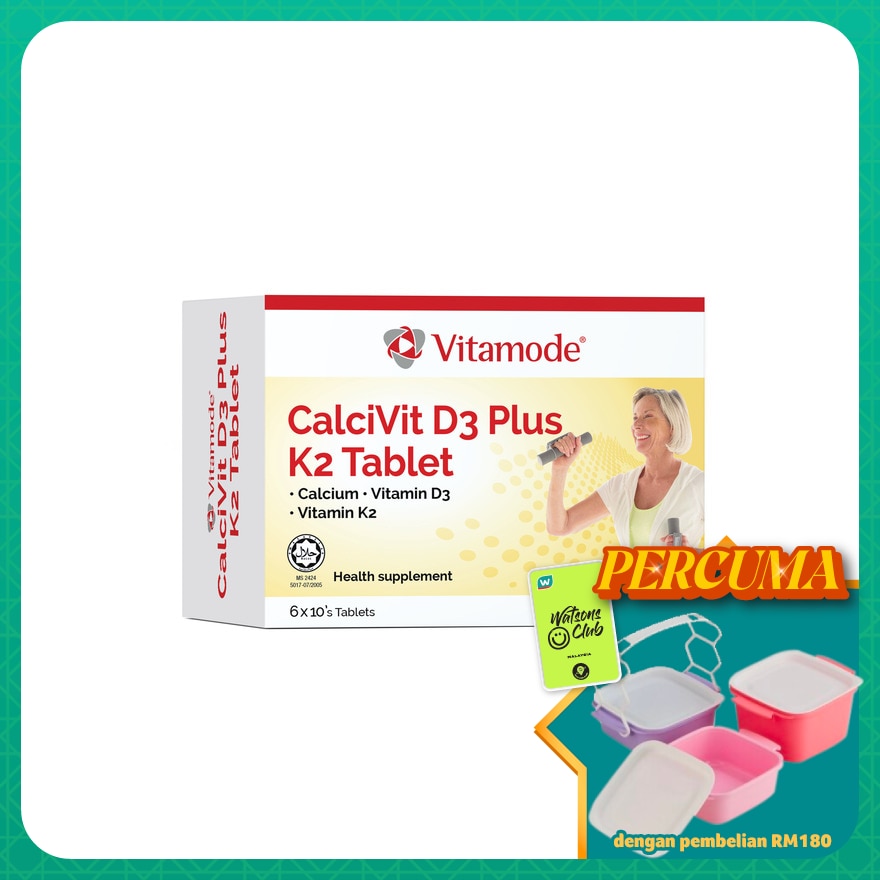 CalciVit D3 Plus K2 Tablets 6 x 10's