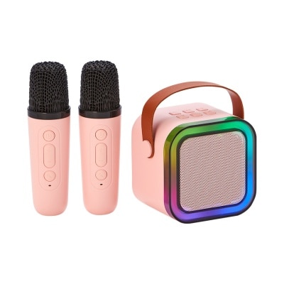 BOUNTIFUL USB LED Light Karaoke Set with 2 Microphone Asst (Random Color)