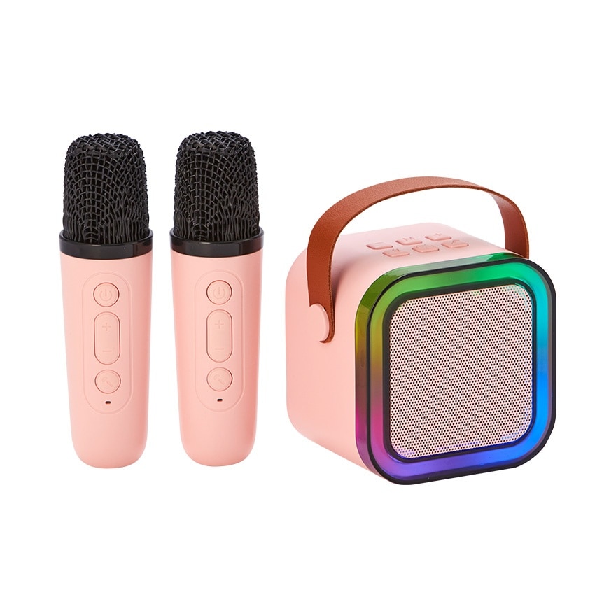 USB LED Light Karaoke Set with 2 Microphone Asst (Random Color)