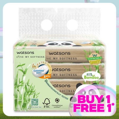 WATSONS Bamboo Velvet Facial Travel Tissue 3plyx50shtx4s