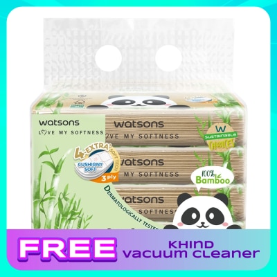 WATSONS Bamboo Velvet Facial Travel Tissue 3plyx50shtx4s