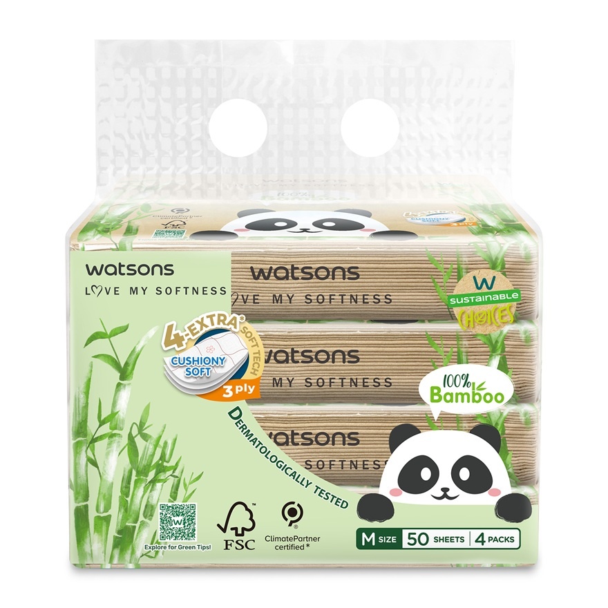 Bamboo Velvet Facial Travel Tissue 3plyx50shtx4s