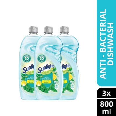 SUNLIGHT - Anti-Bacterial Dishwashing Liquid 800ml X3