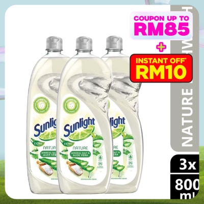 SUNLIGHT Nature Dishwashing Liquid 800ML X3