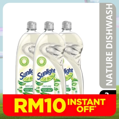 SUNLIGHT Nature Dishwashing Liquid 800ML X3