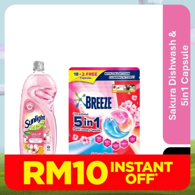 SUNLIGHT Sakura Fresh with Japanese Sakura and Orange 800ML +5In1 Sakura cap 210g 18+2s