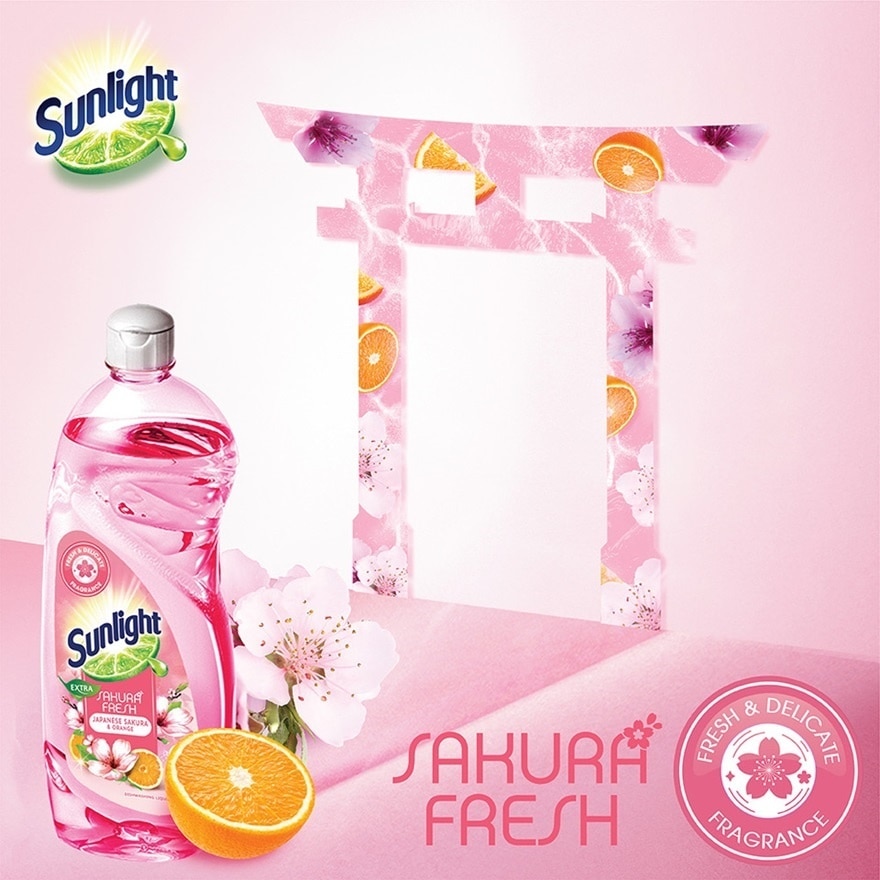 Sakura Fresh with Japanese Sakura and Orange 800ML +5In1 Sakura cap 189g x18