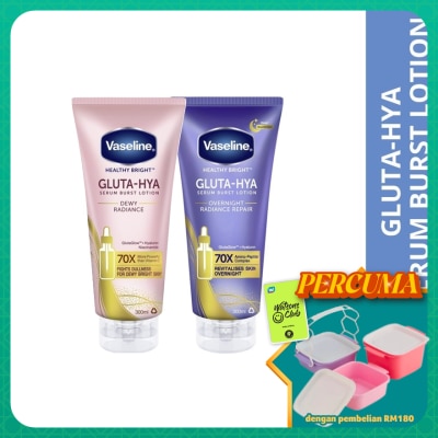 VASELINE - Gluta-Hya Serum Burst Lotion Dewy Radiance + Overnight Radiance Repair 300ml