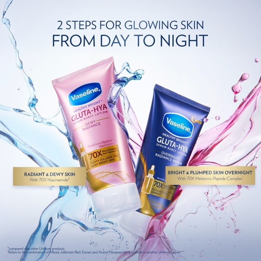 Gluta-Hya Serum Burst Lotion Dewy Radiance + Overnight Radiance Repair 300ml