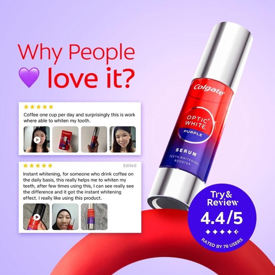 Colgate Optic White Purple Teeth Whitening Serum 40ml