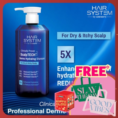 HAIR SYSTEM BY WATSONS ScalpTECH Dermo Hydrating Shampoo for Dry & Itchy Scalp 500ML