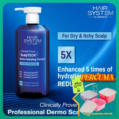 HAIR SYSTEM BY WATSONS - ScalpTECH Dermo Hydrating Shampoo for Dry & Itchy Scalp 500ML