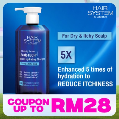 HAIR SYSTEM BY WATSONS ScalpTECH Dermo Hydrating Shampoo for Dry & Itchy Scalp 500ML