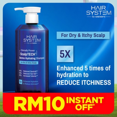 HAIR SYSTEM BY WATSONS ScalpTECH Dermo Hydrating Shampoo for Dry & Itchy Scalp 500ML