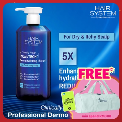 HAIR SYSTEM BY WATSONS ScalpTECH Dermo Hydrating Shampoo for Dry & Itchy Scalp 500ML