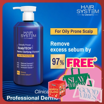 HAIR SYSTEM BY WATSONS ScalpTECH Dermo Clarifying Shampoo for Oily Prone Scalp 500ML