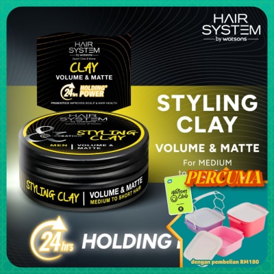 HAIR SYSTEM BY WATSONS - Styling Clay for medium to short hair (volume & matte) 70ML