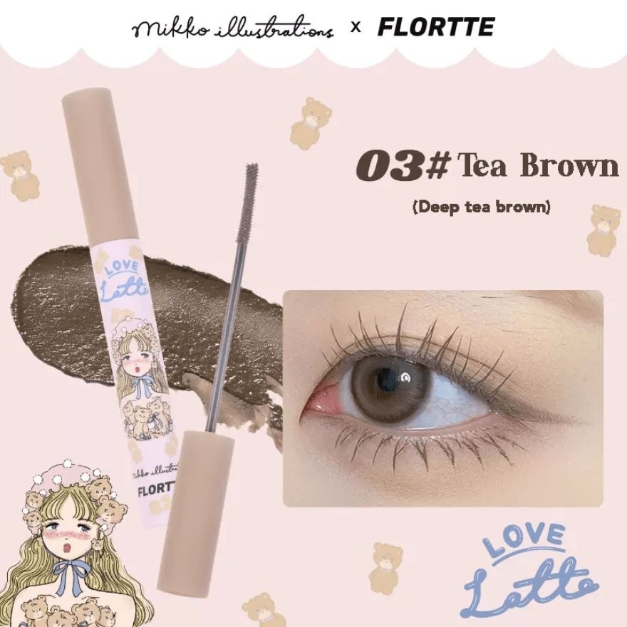 Curling Mascara Primer and Remover 03 Tea Brown (Flortte x Mikko Long)