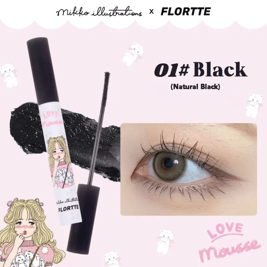 Curling Mascara Primer and Remover 01 Black (Flortte x Mikko Long)