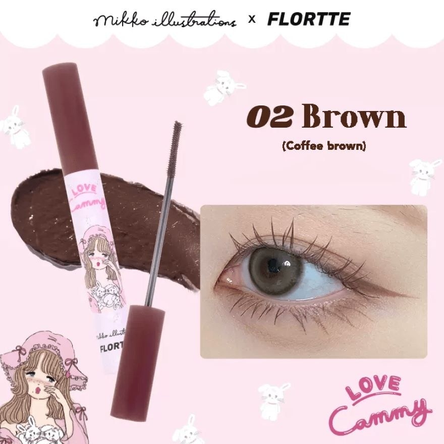 Curling Mascara Primer and Remover 02 Brown (Flortte x Mikko Long)