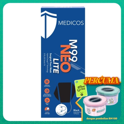 MEDICOS M99 Neo Lite Surgical Face Mask (Black) 10s