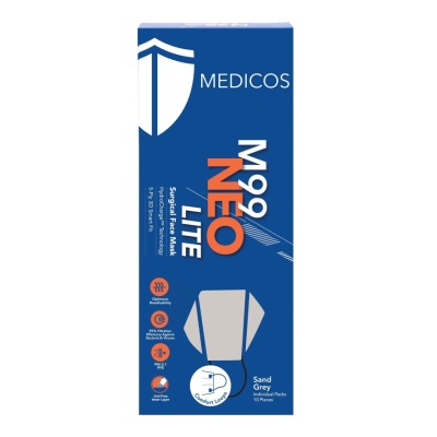 MEDICOS - M99 Neo Lite Surgical Face Mask (Sand Grey) 10s