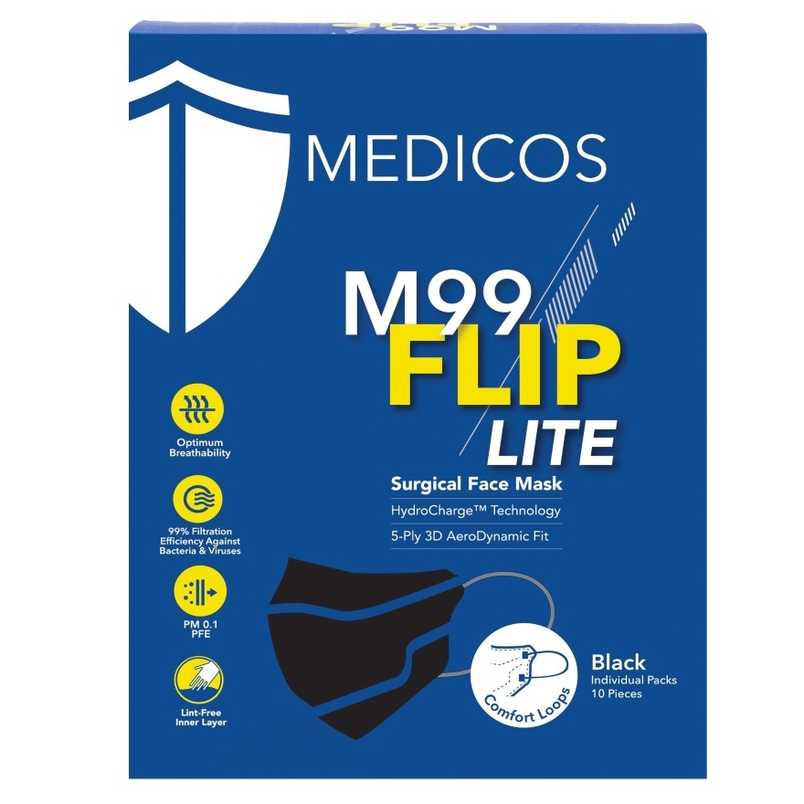 M99 Flip Lite Surgical Face Mask (Black) 10s
