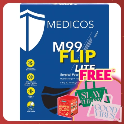 MEDICOS M99 Flip Lite Surgical Face Mask (Black) 10s
